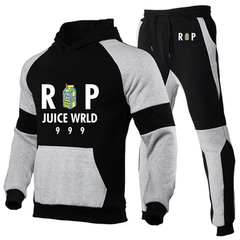 Juice WRLD 2023 Мужская Новая весенне-осенняя мода, Комплекты из 2 предметов, Толстовки + спортивные штаны, повседневная куртка для бега, спортивный костюм