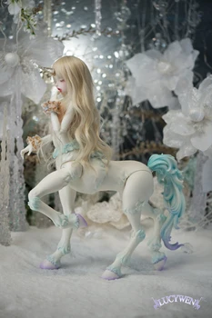1/4 bjd sd кукла Fantasy girl (голова Люси + тело лошади + крылья) и полный комплект рождественского подарка из усовершенствованной смолы