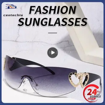 1-5 шт. Солнцезащитные очки Ins Hot Y2k для женщин, Модные Солнцезащитные Очки One Piece, Мужские Солнцезащитные очки с оттенками, Спортивные очки UV400, Очки