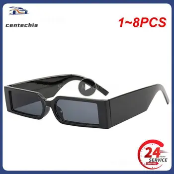 1-8 шт. НОВЫЕ солнцезащитные очки в прямоугольной оправе, ретро Квадратные модные очки в стиле Ins для мужчин и женщин, солнцезащитные очки в черной маленькой оправе.