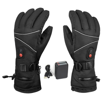 1 пара перчаток с электрическим подогревом, водонепроницаемые зимние перчатки с сенсорным экраном для мужчин и женщин для катания на лыжах, велосипеде, мотоцикле, спортивных походах