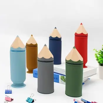 1 шт. Красочный пенал большого размера, силиконовая сумка для ручек в форме ручки, студенческая сумка, сумка для хранения, органайзер для школьных принадлежностей