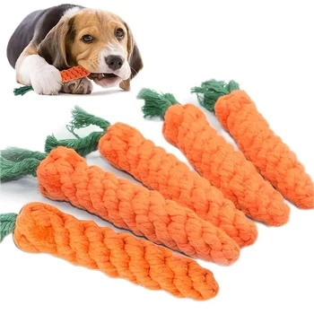 1 шт. Плюшевые Сигарные Скрипучие игрушки для собак или игрушка-узел для домашних животных в форме моркови: Забавные и прочные жевательные игрушки для собак и кошек!