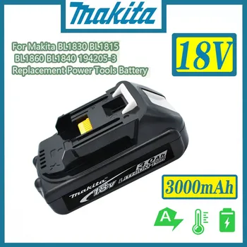 100% Оригинальная Аккумуляторная Батарея Электроинструментов Makita 18V 3.0Ah со светодиодной Литий-ионной Заменой LXT BL1860B BL1860 BL1850