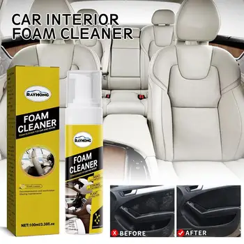100 мл многоцелевого пеноочистителя-спрея для чистки кожи, автомобильных поверхностей для дома, Пеноочистители для обслуживания автомоек