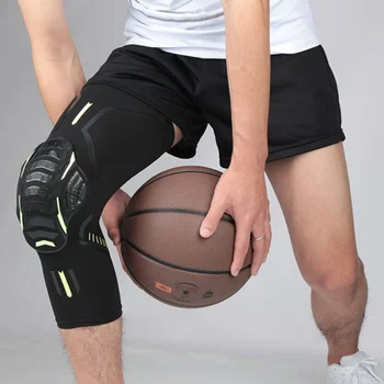 1ШТ Впитывающий Пот Наколенник Basketba В виде Сот Противоударный Наколенник Для Длинных Ног Footba Sports Knee Guard Breathab e