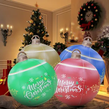 2023 Открытый Рождественский надувной декоративный шар со светом, 24-дюймовый Гигантский Рождественский надувной шар, украшения для Рождественской елки