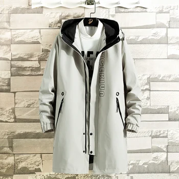 2023 Повседневные мужские куртки-ветровки Длинный тренч для мужчин Весенне-осенне-зимняя одежда