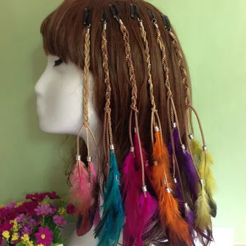 2023 новые бохо перо заколку для волос парик для женщин перо оголовье для девочек ручной работы из бисера veertjes Хаар расчески зажим аксессуары