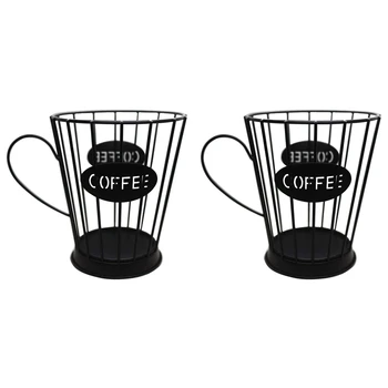 2X Держатель для кофейных стручков, корзина для хранения кофейных капсул, кухонная стойка, держатели для хранения капсул эспрессо (маленькие), черный
