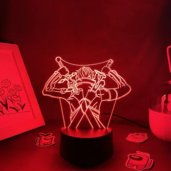 3D Led Аниме Sword Art Онлайн Фигурка Кирито Ночные Огни Подарки На День Рождения Для Друзей Женский Декор Спальни Манга Игра SAO Лавовая Лампа