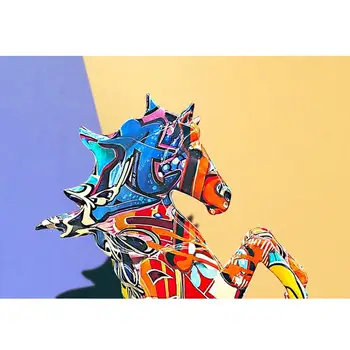 3D фигурка лошади Статуя лошади Удача Скульптура из смолы Современный орнамент