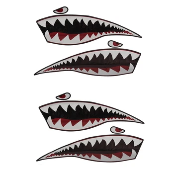 4X Водонепроницаемая наклейка из ПВХ Зубы акулы для каяка, лодки, автомобиля, грузовика, наклейки