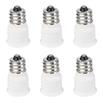 6 упаковок преобразователя белой лампы E12 в E14, держатель светодиодной лампы, адаптер для замены розетки, высокое качество