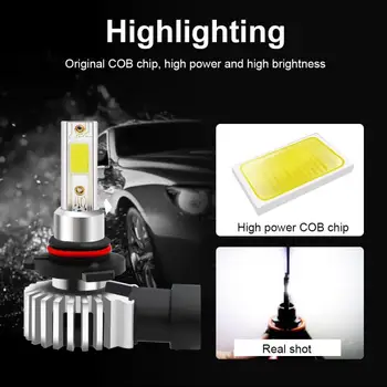 9005 HB3 Комплект для преобразования светодиодных Фар COB Лампа 100 Вт 26000ЛМ Белая Высокой мощности 6000 К Автомобильные лампы для фар (LED)