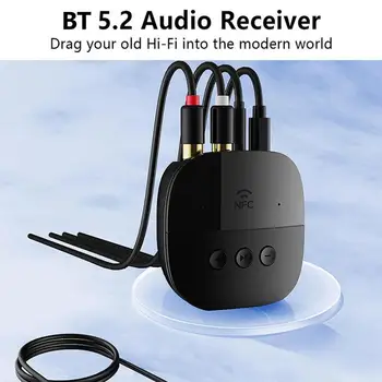 Bluetooth5.2 Аудиоприемникnfc U Диск RCA3.5mm AUX USB Стерео Музыкальный Беспроводной Адаптер С Микрофоном Для Автомобильного Комплекта Часть Усилителя Динамика