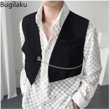 Bugilaku 2023 Корейское украшение в виде цепочки, короткий жилет Унисекс, Маленькое пальто, Модное пальто с маленькой лошадкой