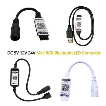 DC 5V 12V 24V Mini RGB Bluetooth Dimmer LED Controller Музыкальный Bluetooth Smart APP Controller Управление Светодиодной Лентой RGB