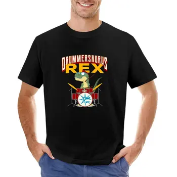 Drummersaurus Rex - Футболка с динозавром-барабанщиком Tyrannosaurus Rex, графическая футболка, футболки с кошками, мужская упаковка графических футболок