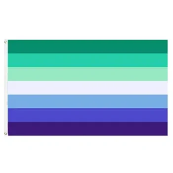 FLAGDOM 3x5 футов 90x150 см, голубой флаг ЛГБТ-геев, транссексуалов, флаг пансексуальной гордости, гей-прайд