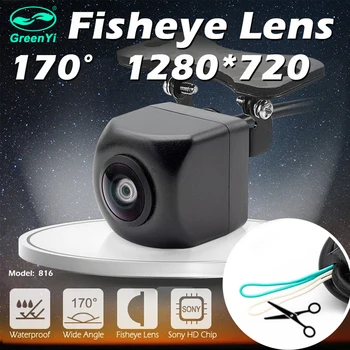 GreenYi Камера заднего вида автомобиля CCD Fish Eyes Ночного видения Водонепроницаемая IP68 Камера заднего вида автомобиля заднего вида Универсальная