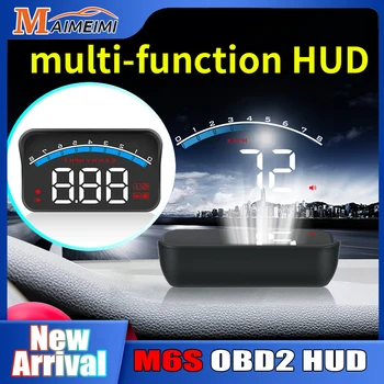 HD M6S HUD Автомобильный Головной Дисплей OBD2 Превышение Скорости Охранная Сигнализация Проектор Лобового Стекла Дисплей Автоэлектроники Аксессуары КМ/ч