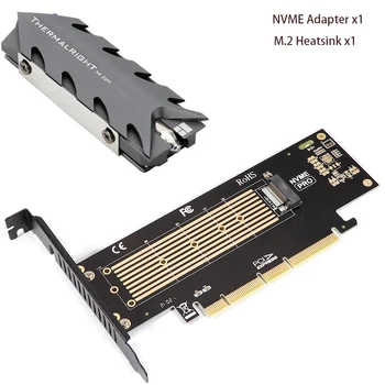 M.2 NVMe SSD NGFF Для PCIE X4 M Key Riser Карта Мультипликатора PCI Express 3.0 4X Для 2230-22110 SSD Адаптер с Алюминиевым Радиатором