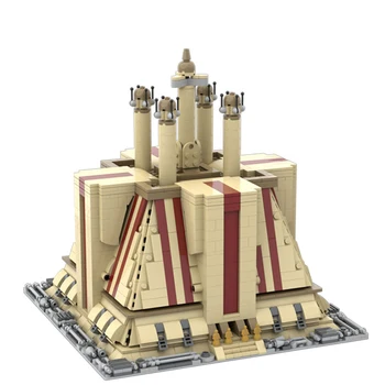MOC Building Block Temple Golden Large Architecture Coruscant Palace Scene Model DIY Brick Assembly Образовательные игрушки Подарки для мальчиков