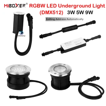 Miboxer LED Underground Light 24V DMX512 3W 5W 9W RGB + Белые Ландшафтные лампы для напольных Грунтовых дорожек Водонепроницаемый