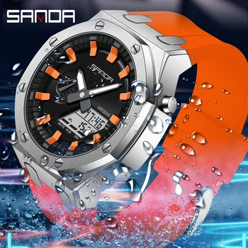 SANDA G Style Мужские Цифровые часы Военные Спортивные часы на открытом воздухе Водонепроницаемые Электронные наручные часы Мужские Часы Relogio Masculino