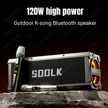 SODLK T200PLUS 120 Вт Вечерние Колонки Boombox Altavoces Caixa De Som Беспроводные Сабвуферы Открытый Портативный Караоке Bluetooth Динамик