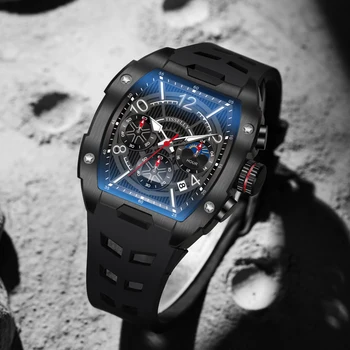 TISSELLY Черный Роскошный кварцевый механизм Мужские часы Высокого качества Модные Спортивные 손목시계6623
