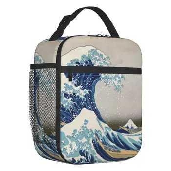 Under The Wave Off Kanagawa Термоизолированные Сумки Для Ланча Katsushika Hokusai Сменная Сумка для Ланча для Школьного Хранения Коробка Для еды