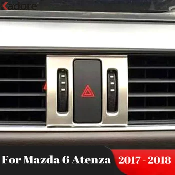 Автомобильная аварийная сигнальная лампа, Кнопка, панель, Накладка для Mazda 6 M6 Atenza 2017 2018, Матовая отделка, Аксессуары для интерьера