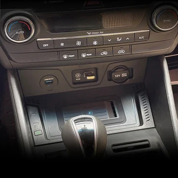 Автомобильное беспроводное зарядное устройство QI мощностью 15 Вт, быстрое зарядное устройство для телефона, панель зарядки для Hyundai Tucson 2015-2018
