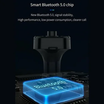 Автомобильный Bluetooth-плеер Автомобильное зарядное устройство для телефона с двумя USB-портами, беспроводной MP3-плеер со светодиодным экраном