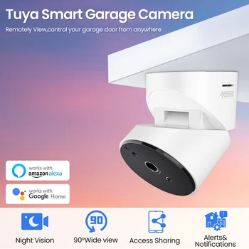 Беспроводное управление гаражом, ИК-ночное видение, WiFi, умный открыватель гаражных ворот HD 1080P с монитором камеры, работает для Alexa / Google Home