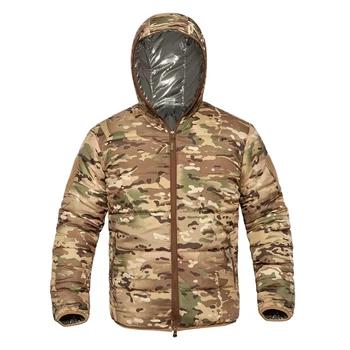Брендовая Зимняя парка Мужская военная камуфляжная одежда Весенняя теплая мужская зимняя куртка с капюшоном Пальто Легкий вес