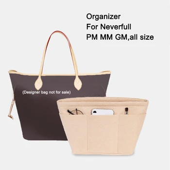 Веерообразная дорожная сумка-органайзер для Neverfull PM MM GM, верхняя застежка-молния, 12 карманов, Внутренняя подкладка для макияжа сумочки