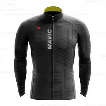 Велосипедная одежда мужской весенне-осенней велокоманды 2023 Rx Mavic с длинным рукавом для горных велосипедов Премиум-класса, нагрудник для горных велосипедов, спортивная одежда