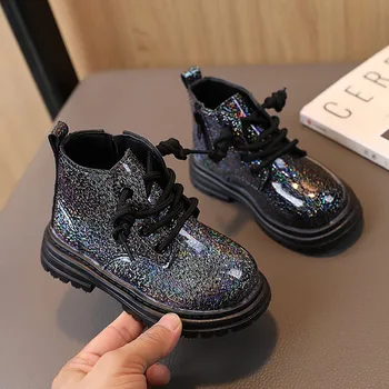 Весенне-осенние ботинки Martin для девочек, тренд 2023 года, модные туфли принцессы для девочек, противоскользящая обувь в корейском стиле на мягкой подошве