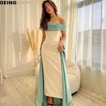 Вечернее платье контрастного цвета с вырезом лодочкой, плиссированные Элегантные платья для выпускного вечера для женщин, платья для особых случаев, Vestidos De Novia