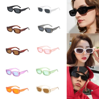 Винтажные Брендовые дизайнерские квадратные солнцезащитные очки, женские очки, женские квадратные солнцезащитные очки, маленькие прямоугольные солнцезащитные очки, женские очки