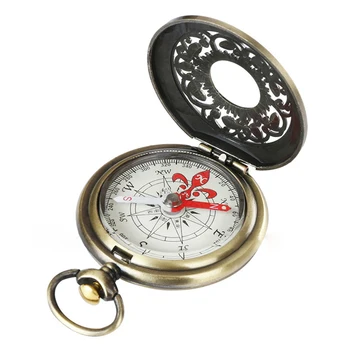 Винтажный карманный компас из бронзы, ретро навигационный компас для пеших прогулок, подарок для ребенка