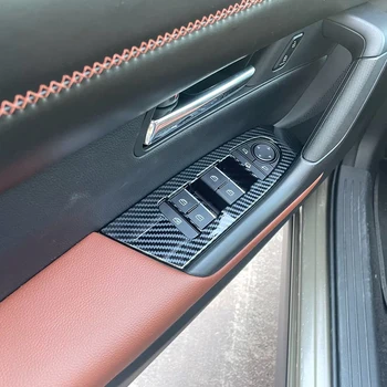 Внутренняя дверная панель, оконный выключатель, отделка, рамка, Декоративные накладки для 2023-2024 Mazda CX-50 CX50 в стиле углеродного волокна.