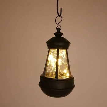 Водонепроницаемый Светодиодный Солнечный Ретро Фонарь Подвесной Светильник Открытый Двор Сад Патио Декоративная лампа для дома