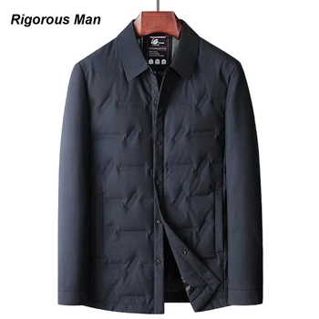 Высококачественная мужская куртка на 90% белом утином пуху, осень-зима, повседневное легкое пальто для молодежи и среднего возраста, Корейская мужская одежда