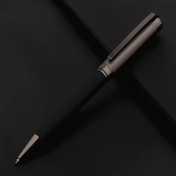 Высококачественная черно-серая деловая офисная шариковая ручка 717, Новые студенческие школьные канцелярские принадлежности, синие чернила