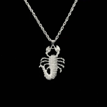 Высококачественное ожерелье с серебристой подвеской в виде скорпиона, мужские модные металлические аксессуары в виде животных, ювелирные изделия в стиле хип-хоп панк, подарок для вечеринки