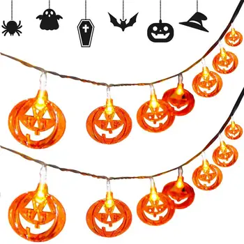 Гирлянды для Хэллоуина Jack-O-Lantern Halloween Light 20 светодиодных тыквенных фонарей для украшения Двора и сада на Хэллоуин